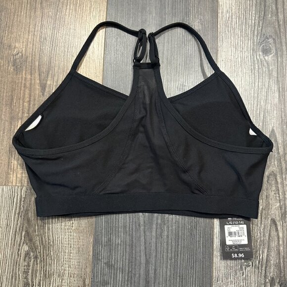Athletic Works Sports Bra Womens Large 12-14 Black Wireless Padded Pull Over - Picture 3 of 3